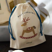 【アウトレット】クリスマス　ミニ巾着 トナカイ LAKOLE/ラコレ