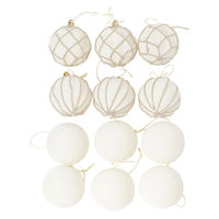 クリスマス　フロッキーオーナメント12点セット ホワイト LAKOLE/ラコレ