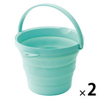 ソフトバケツ8型 ミントグリーン 1セット（1個×2） 伊勢藤