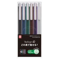 サクラクレパス ボールサインiDシングル 0.3mm 6色セット ゲルインクボールペン GBR403ー6 1個