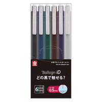サクラクレパス ボールサインiDシングル 0.5mm 6色セット ゲルインクボールペン GBR405ー6 1個