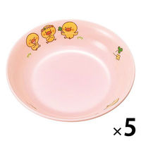 ひよこぐみ 14cm丸深皿 ピンク 142×33mm D52HIP 1セット（1枚×5）メラミン食器 食洗機可 日本製 国際化工