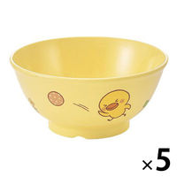 ひよこぐみ 飯茶碗 小 イエロー 104×48mm J30HIY 1セット（1枚×5）メラミン食器 食洗機可 日本製 国際化工
