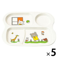 こぐまちゃん ランチプレート 255×209×22mm E16KO 1セット（1枚×5） メラミン食器 食洗機可 日本製 国際化工