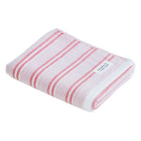 MARUSHIN by SHINTO TOWEL シマ 白地・レッド フェイス/箱 フェイスタオル