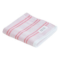 MARUSHIN by SHINTO TOWEL シマ 白地・レッド ハンドタオル