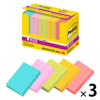 スリーエム（3M） ポストイット ポップアップふせん 付箋 強粘着 詰替用 75×50mm マルチカラー5色 1箱（10冊）×3