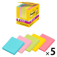 スリーエム（3M） ポストイット ポップアップふせん 付箋 強粘着 詰替用 75×75mm マルチカラー5色 1箱（5冊）×5