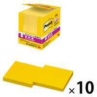 スリーエム（3M） ポストイット ポップアップふせん 付箋 強粘着 詰替用 75×75mm ビビットイエロー 1箱（5冊）×10