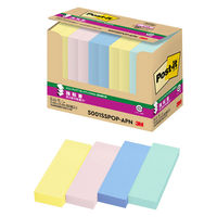 スリーエム（3M） ポストイット ポップアップふせん 付箋 強粘着・再生紙 詰替用 75×25mm パステルカラー4色 1箱（20冊）×10