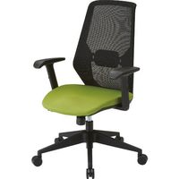 トラスコ中山 TRUSCO メッシュハイバックチェア”VIENTO 肘付 ヤンググリーン MCH-A-YG 1脚 207-2730（直送品）