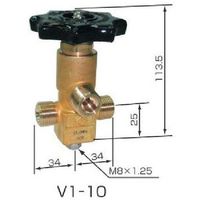 ヤマト産業 YAMATO ネックバルブ 真鍮製 V1ー10 1個 430-5471（直送品）