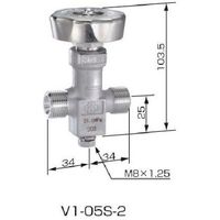 ヤマト産業 YAMATO ネックバルブ ステンレス製 V1ー05Sー2 ストレート弁 1個 430-5514（直送品）