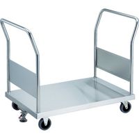 TRUSCO ステンレス台車 オールステン両袖台車 1200X750 φ100帯電防止U車輪 ストッパー付 AS-1W-100TBU-S（直送品）