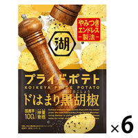 スナック菓子 ポテトチップス 食べきりサイズ 湖池屋 プライドポテト ドはまり黒胡椒 1セット（1個×6）