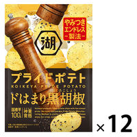 スナック菓子 ポテトチップス 食べきりサイズ 湖池屋 プライドポテト ドはまり黒胡椒 1セット（1個×12）