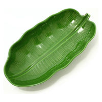 トモ・コーポレーション トレー 32cm バナナリーフ ストーンウェア