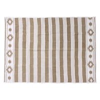 キーストーン ピクニックシート ボーダー 136×180cm コットン ベージュ 406651 1個（直送品）