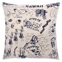 キーストーン クッションカバー ヴィンテージアロハ 45cm用 インドコットン ナチュラル 445292 1個（直送品）