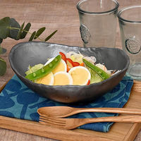 金正陶器 黒マット 変形鉢 g-2336-09 1セット(3個)（直送品）