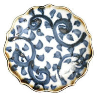 金正陶器 藍唐草桔梗プレートS g-2340-04 1セット(10個)（直送品）