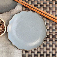 金正陶器 黒土ホワイト桔梗プレートS g-2340-06 1セット(10個)（直送品）