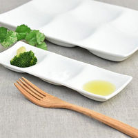 金正陶器 白磁コワケミニ三ツ切皿 g-2344-18 1セット(6個)（直送品）