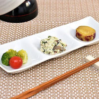 金正陶器 白磁コワケ三ツ切皿 g-2344-17 1セット(3個)（直送品）