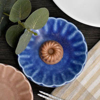 金正陶器 ブルーマットしのぎ8cm皿 g-2348-07 1セット(10個)（直送品）