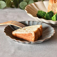 金正陶器 ロータス15cmラウンドプレート グレー ichi-0016 1セット(6個)（直送品）