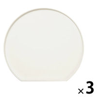 半月盆 クラシック ホワイト R0588-A 1セット（1枚×3）お盆 ノンスリップトレー 食洗機対応 ライズクリエイション