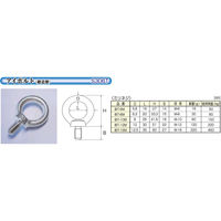 ひめじや アイボルト 鍛造製 IBTー6M ミリネジ 金具 1100100013396 1個（直送品）