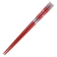 イシダ 箸 20.5cm 23cm 和柄 花柄 乾漆 木製 赤 266773 1個（直送品）