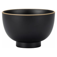 宮本産業 汁椀 370ml エッジライン ブラック 341694 1個（直送品）