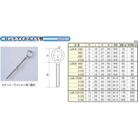 ひめじや ロングアイボルトA型 LAAー6×40 ナット・ワッシャー各1個付 金具 1100100013481 1個（直送品）