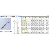 ひめじや つばなしロングアイボルト LCCー16×145 ナット・ワッシャー各2個付 金具 1100100013525 1個（直送品）