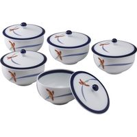 【ギフト包装】香蘭社　オーキッドレース　蓋付湯呑5客揃　210126086　1個（直送品）