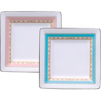 【ギフト包装】ノリタケカンパニーリミテド　ノリタケ　ハミングブルー＆ブロッサム　ペアスクエアプレート　210135018　1個（直送品）