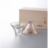 【ギフト包装】東洋佐々木ガラス　招福杯　富士山　ペア冷酒杯(金透き・金さくら)　210156058　1個（直送品）