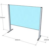 ハイサーブウエノ 飛沫防止ガード パーテーション レジ周り・受付カウンター用 幅890×高さ750mm SG-KP-06 1セット（直送品）