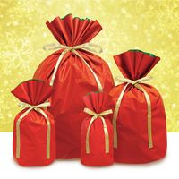 簡単ギフトバッグ（梨地） Ｌ クリスマスレッド NG-043-AS 1袋（40枚入） エスパック（直送品）