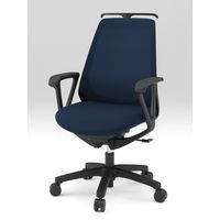 イトーキ ノナチェア KZ-336PVH ブラック×ネイビーブルー KZ-336PVH-T1B2 1脚（直送品）