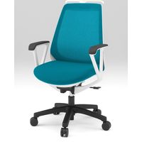 イトーキ ノナチェア KZ-336PVH ホワイト×ストロングブルー KZ-336PVH-W9A3 1脚（直送品）