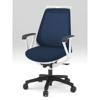 イトーキ ノナチェア KZ-336PVH ホワイト×ネイビーブルー KZ-336PVH-W9B2 1脚（直送品）