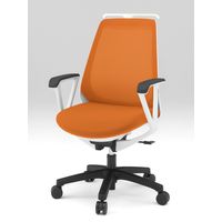 イトーキ ノナチェア KZ-336PVH ホワイト×アンバーオレンジ KZ-336PVH-W9D3 1脚（直送品）