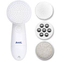 Areti（アレティ） 4種アタッチメント 電動洗顔ブラシ ボディブラシ 角質 黒ずみ リフトアップ 回転式 防水 電池式（直送品）
