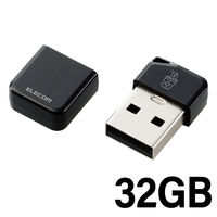 USBメモリ USB3.2 高速データ 小型 キャップ データ消去防止ソフト 32GB ブラック MF-USB3032GBK エレコム 1個