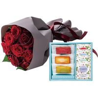 アデリー バラブーケレッド8本&フィナンシェ&ワイルドストロベリーティーバッグセット7個 WEWFT8+RB-R8 1箱（直送品）