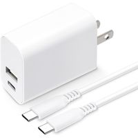 PGA USB PD 電源アダプタ USB-C＆USB-Aポート USB-C＆USB-Cケーブル付き ホワイト PG-PDA18AD4W 1個