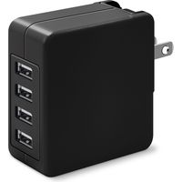 PGA USB電源アダプタ 5.4A (USB-A×4) ブラック PG-UAC54A01BK 1個（直送品）